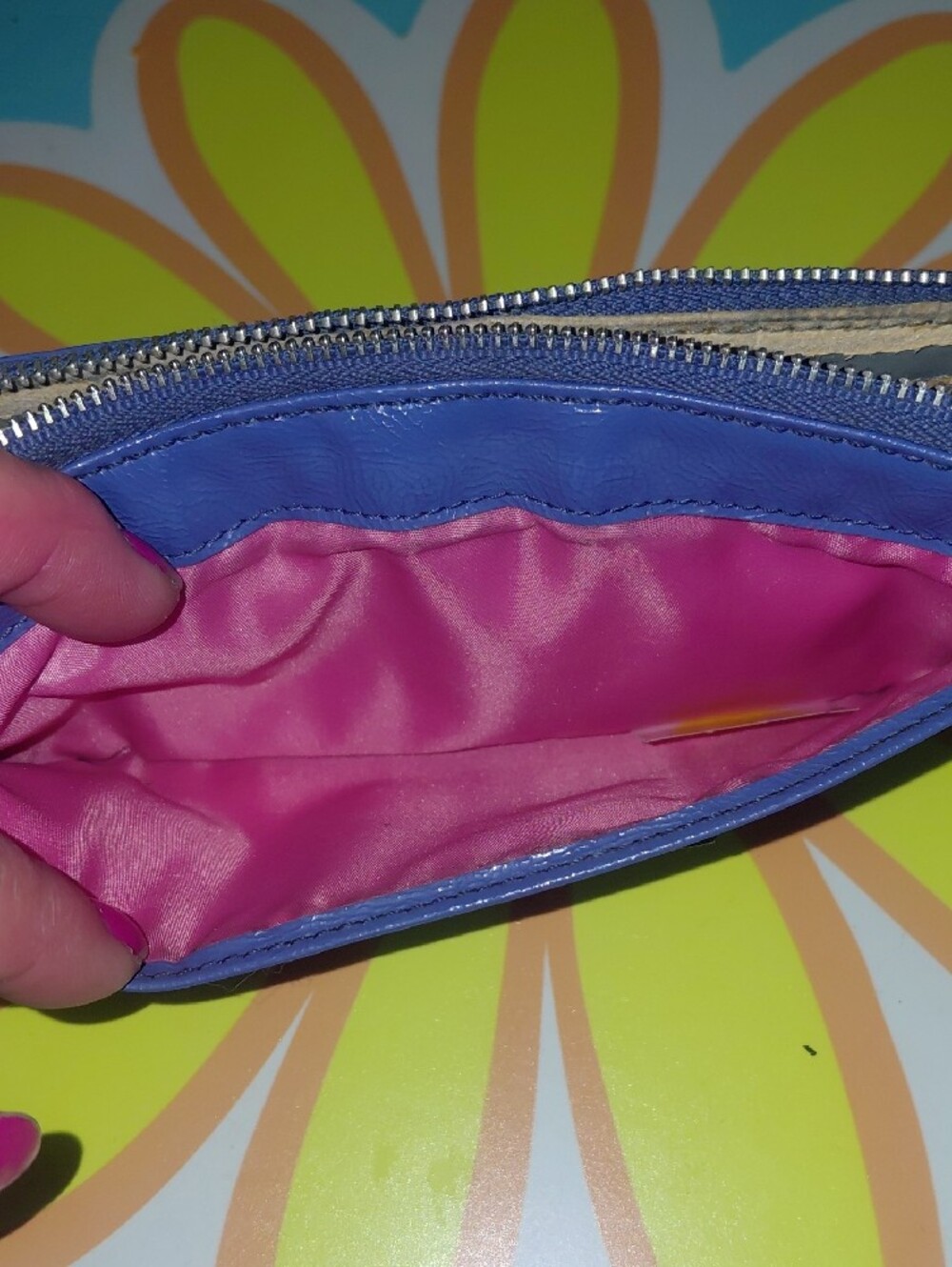 Coach Patent Leather Wristlet in Bright Blue - Picture 2 of 5